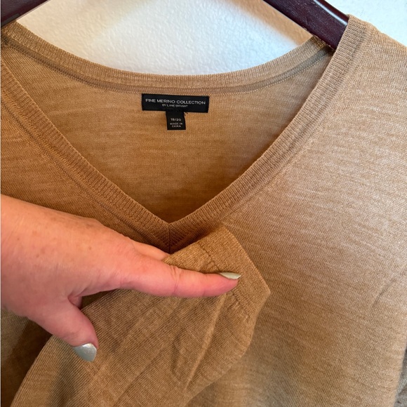 Lane Bryant Fine Merino Tan Sweater 18/20 XXL like new - Picture 4 of 11